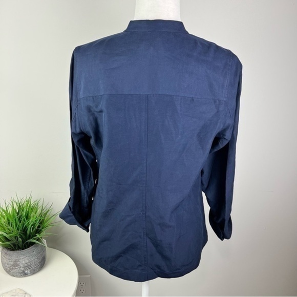 Kobi Halperin Button Starr Jacket Womens Navy Military tencel size medium - Picture 5 of 10